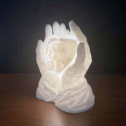 Personalised Angel Hand Photo Lamp