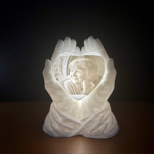 Personalised Angel Hand Photo Lamp