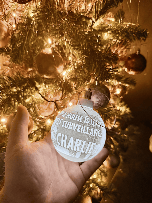 Elf Surveillance Custom Christmas Bauble