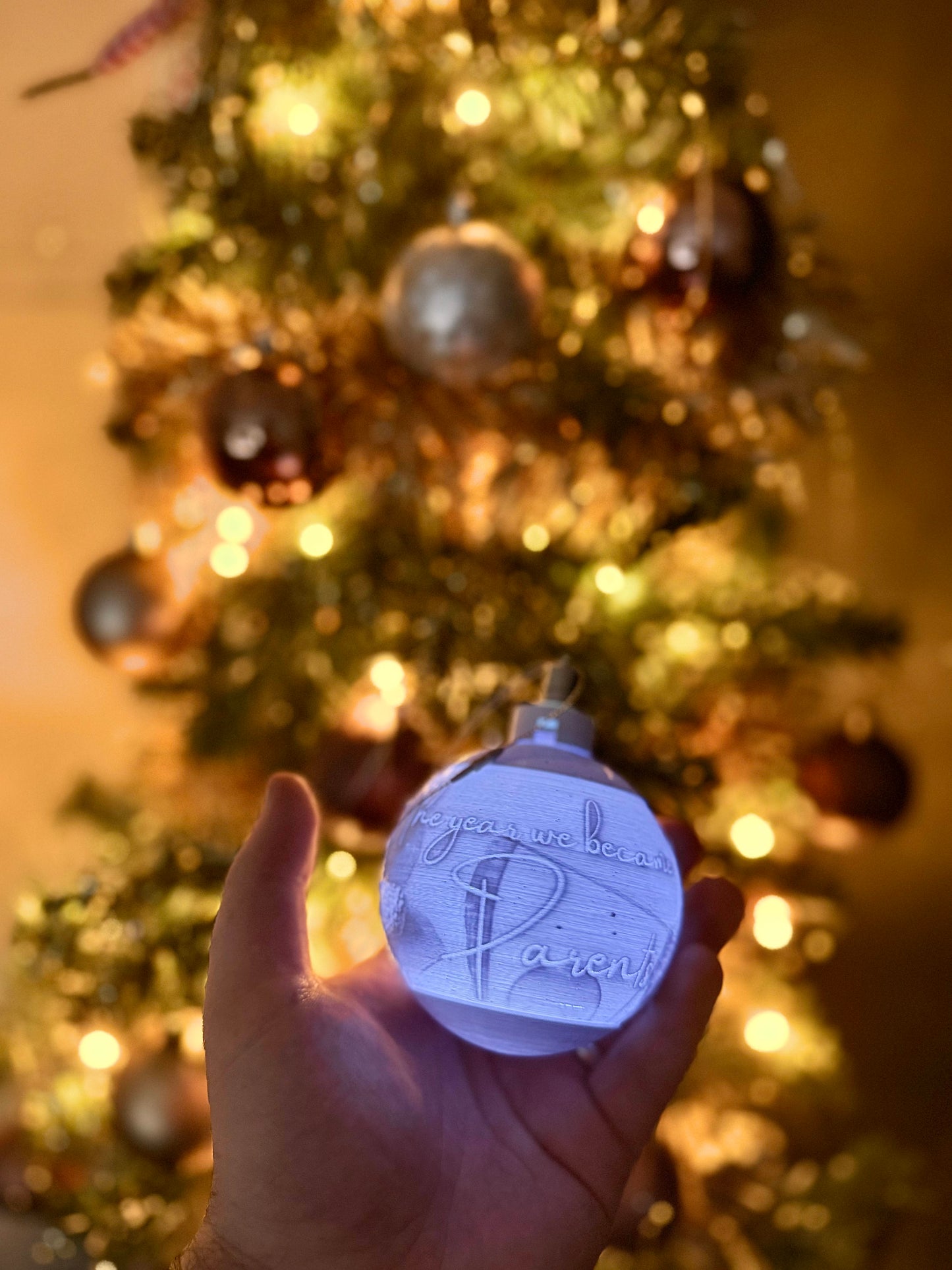 The Year We Became Parents Custom Christmas Bauble