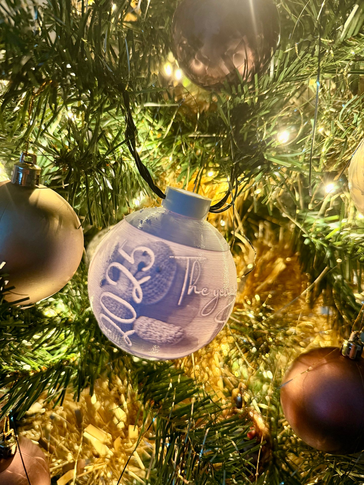 The Year We Became Parents Custom Christmas Bauble