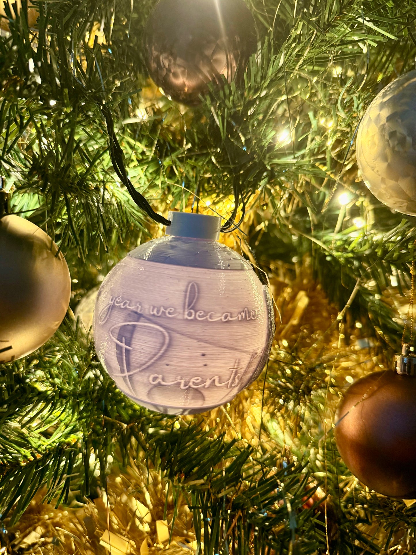 The Year We Became Parents Custom Christmas Bauble