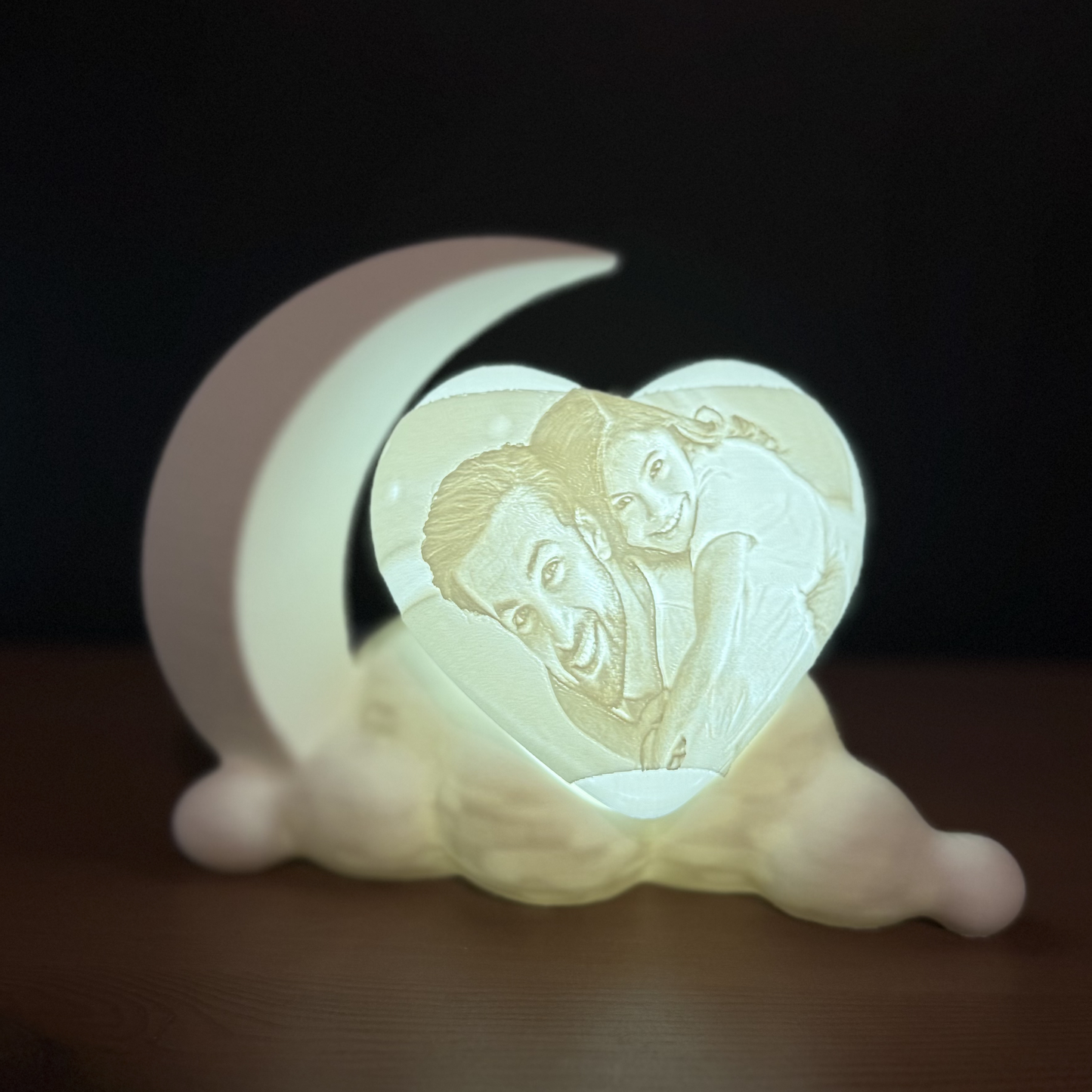 custom bedside moon photo light for children