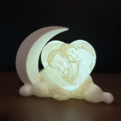 custom bedside moon photo light for children
