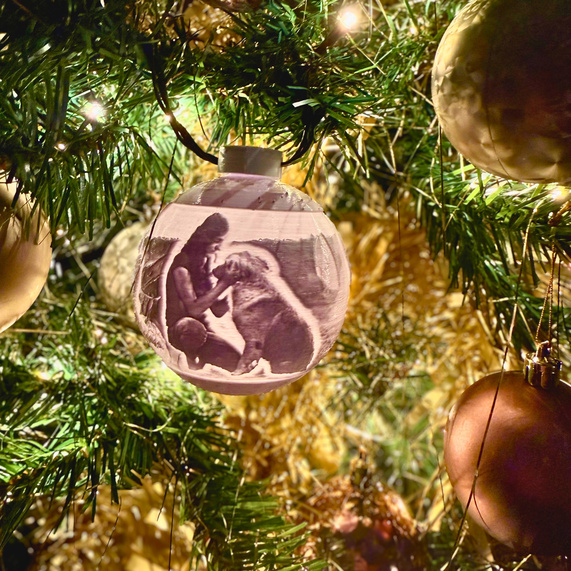 personalised photo christmas bauble UK